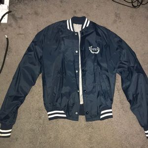 Thrifted varsity bomber